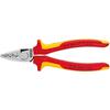 Crimping pliers for terminal sleeves w. VDE 2-component handles 180mm 0.25-16mm2